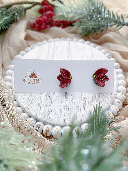 Poinsettias - Studs