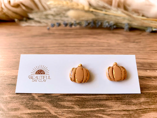 Orange Pumpkin Studs